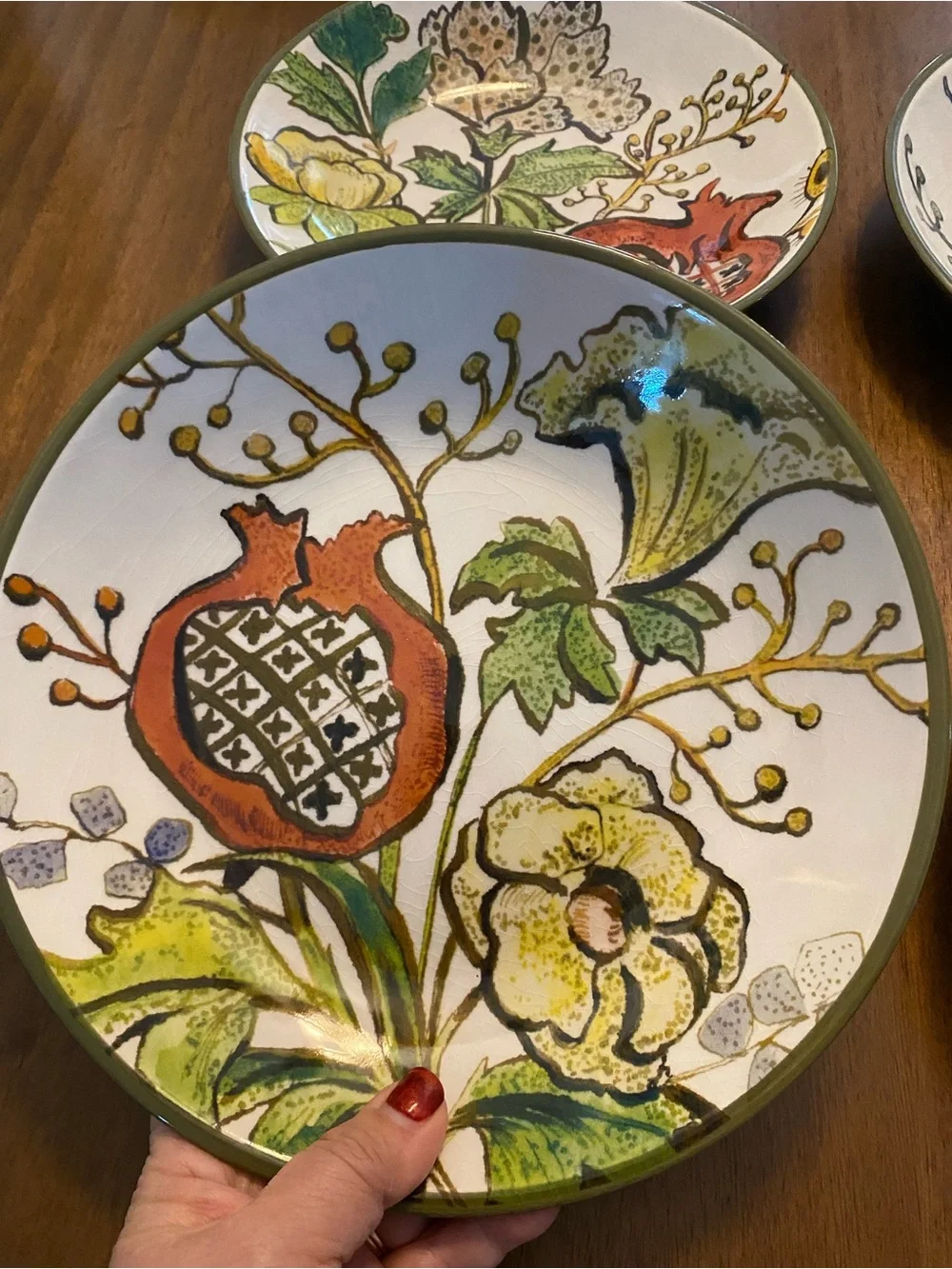Williams-Sonoma Hand Painted Pomegranate pasta bowls — Set of 4